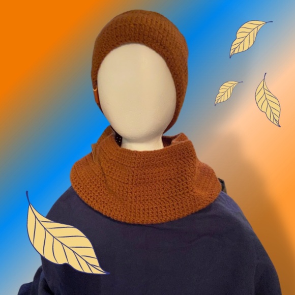 Cinnamon Spice Hat and Cowl Set (Crochet) - Picture 1 of 5